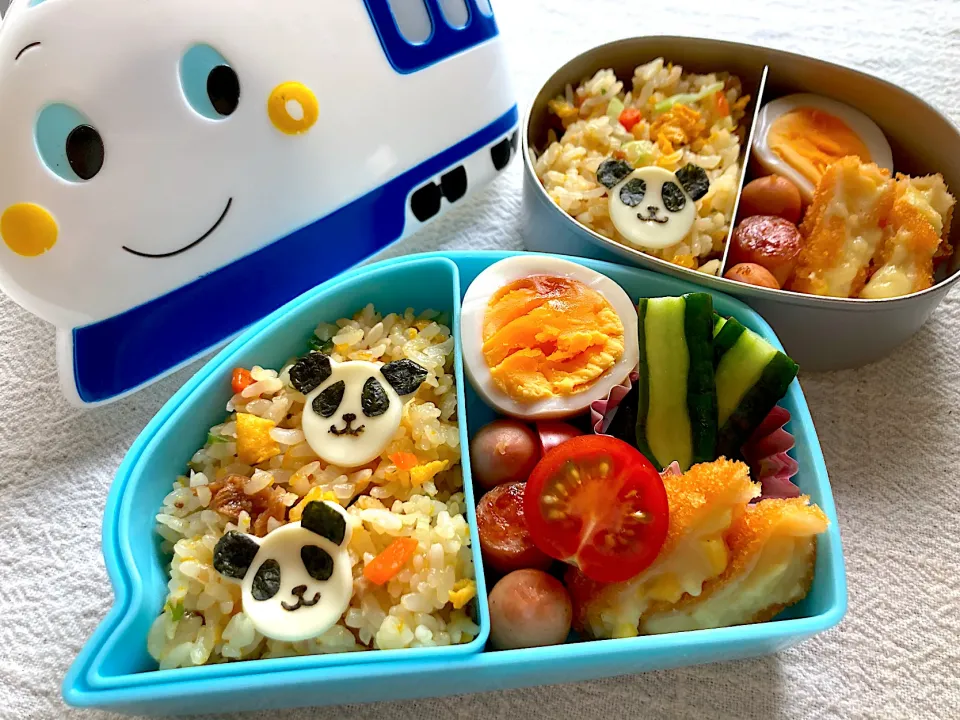 Snapdishの料理写真:＊パンダさん🐼中華弁当＊ちびたんとべびたんの幼稚園お弁当＊|＊抹茶＊さん