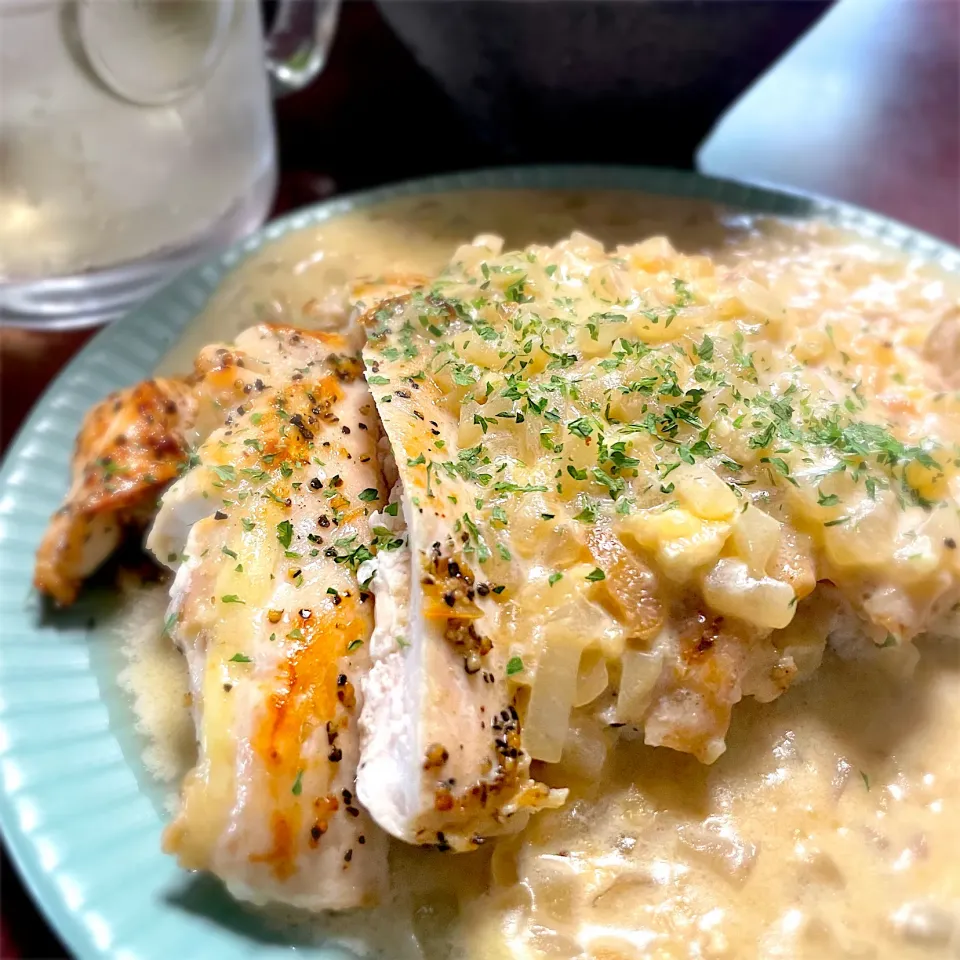 Snapdishの料理写真:鶏むね肉ステーキランチ🍽😋|lakiさん