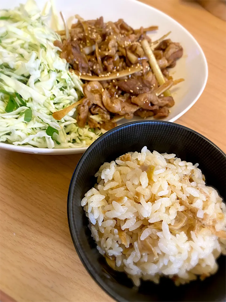 生姜焼きと筍ご飯|imachanさん