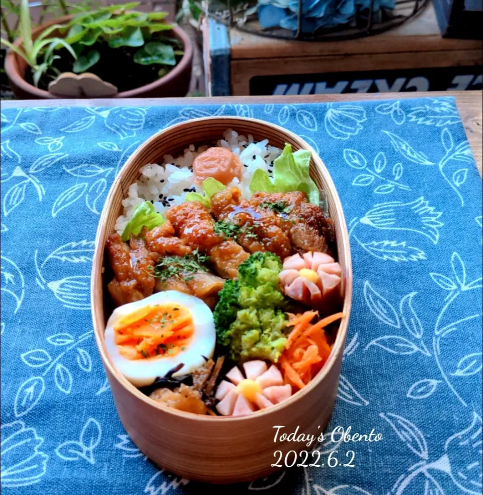 カレー照り焼きチキン弁当💕|さらママさん