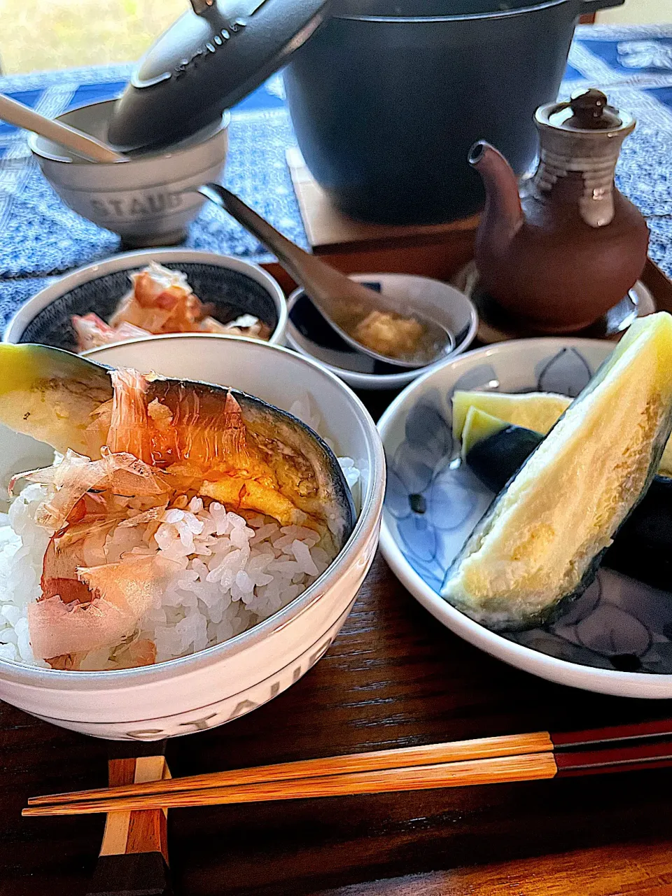 ストウブ鍋で炊いたご飯と泉州水茄子の糠漬け|サミカさん