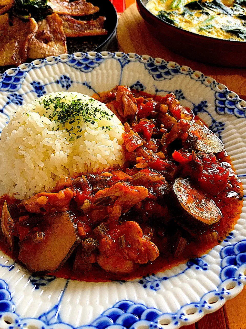 チキンのプランター収穫セロリとトマト煮🍅|ジュンコ バイヤーさん