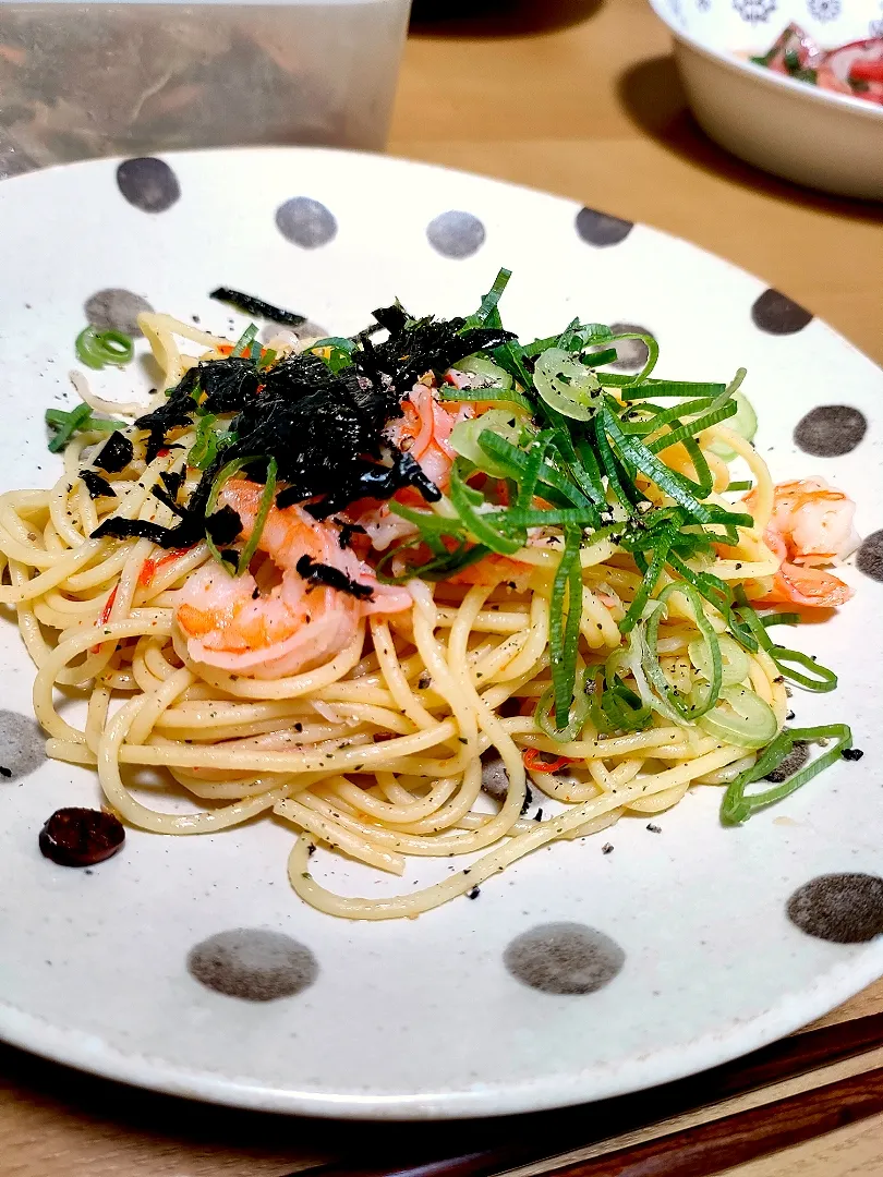 カニカマとエビのペペロンチーノ|サチさん