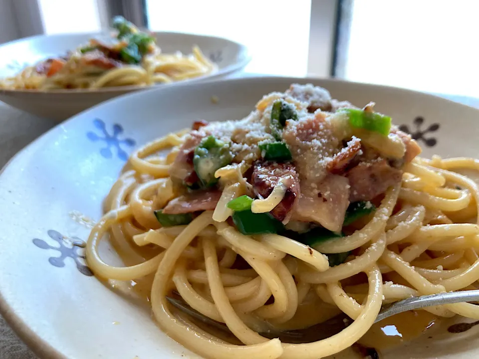 ＊モチモチ麺のカルボナーラ＊|＊抹茶＊さん