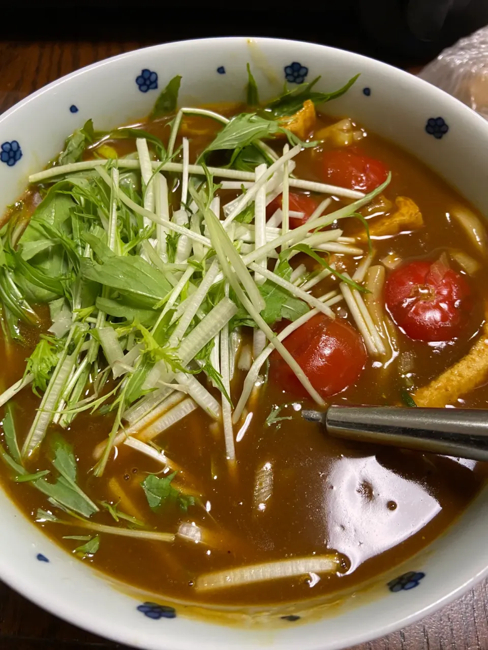 ミニトマトカレーうどん|やさこさん