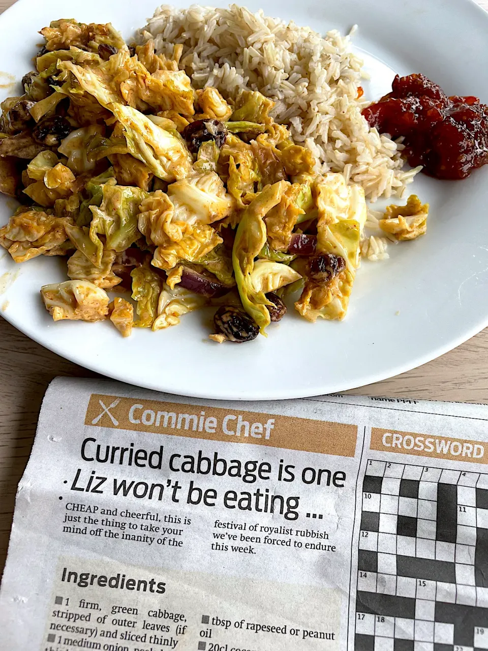 Curried cabbage (Commie Chef Morning Star recipe)|Nick Hiderさん