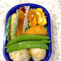 Snapdishの料理写真:とり天、かぼちゃコロッケ弁当|けろよんさん