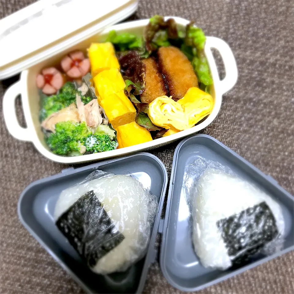 Snapdishの料理写真:SJK弁当🍱〜コロッケ・玉子焼き・鶏肉とブロッコリーマヨポン・ソーセージ|華恋さん