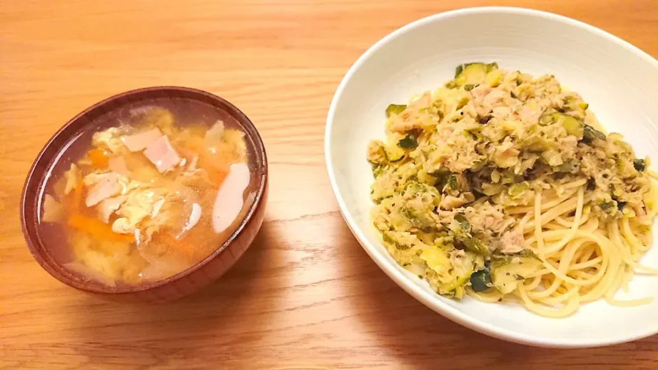 ズッキーニとツナのパスタ|ぽよさん