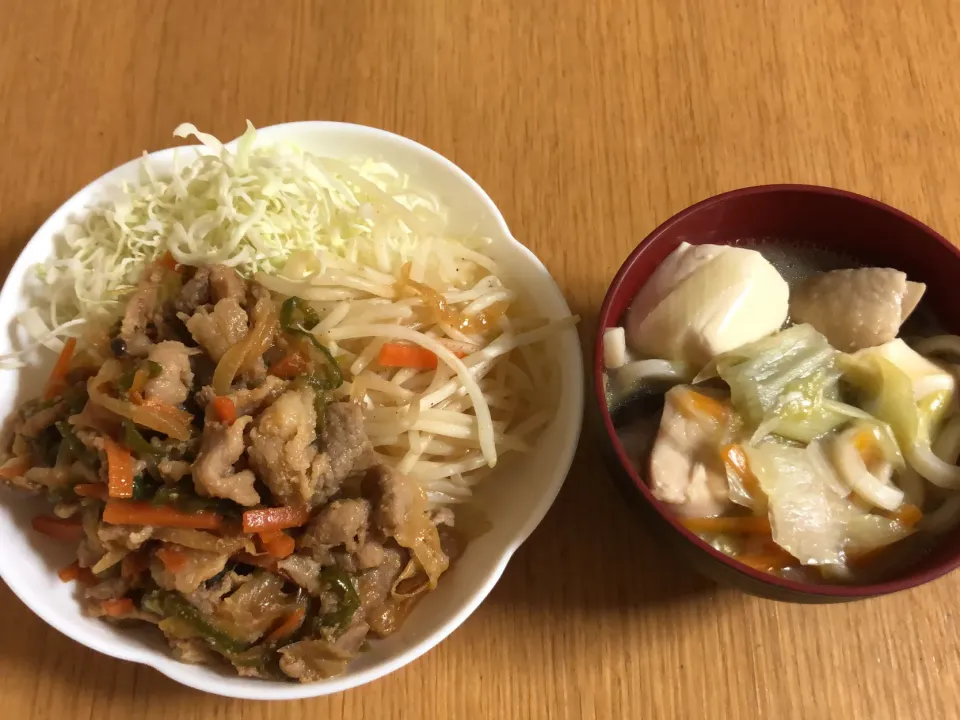 豚プルコギ丼&参鶏湯うどん|ここなりさん