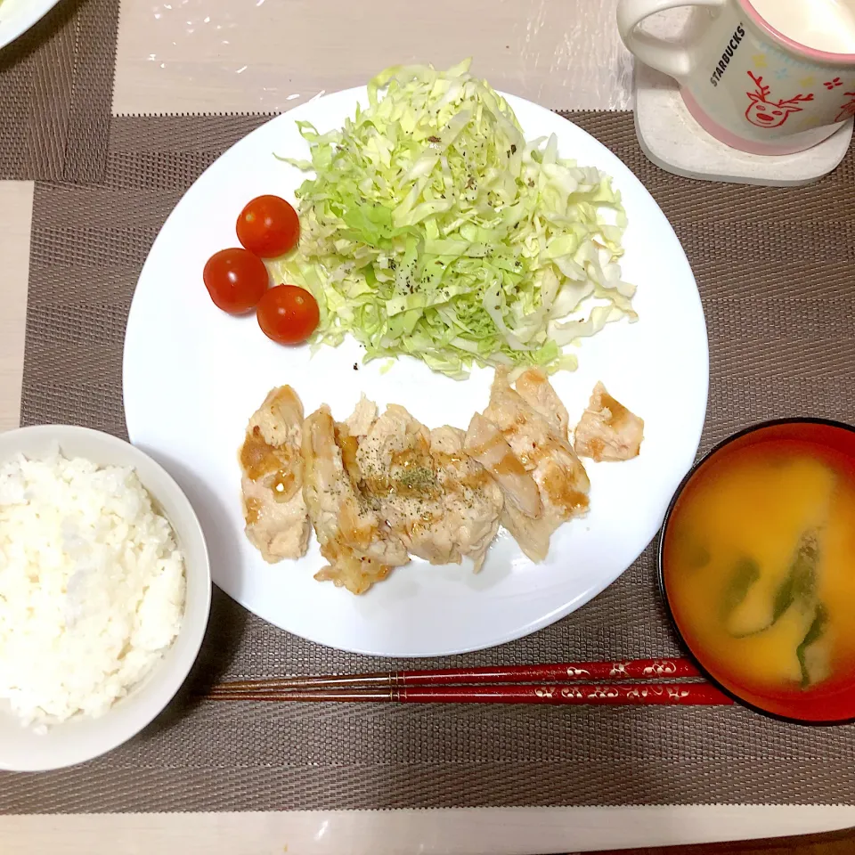 塩麹チキン 味噌汁|みんごはんさん