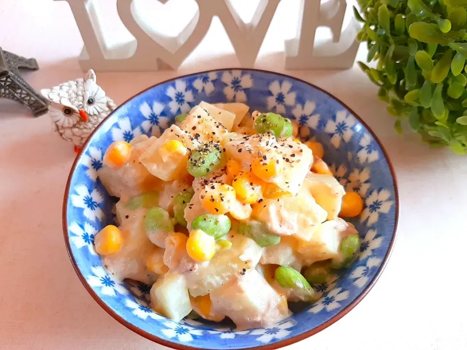 Snapdishの料理写真:♡枝豆とコーンのポテトサラダ♡|ずんこたんさん