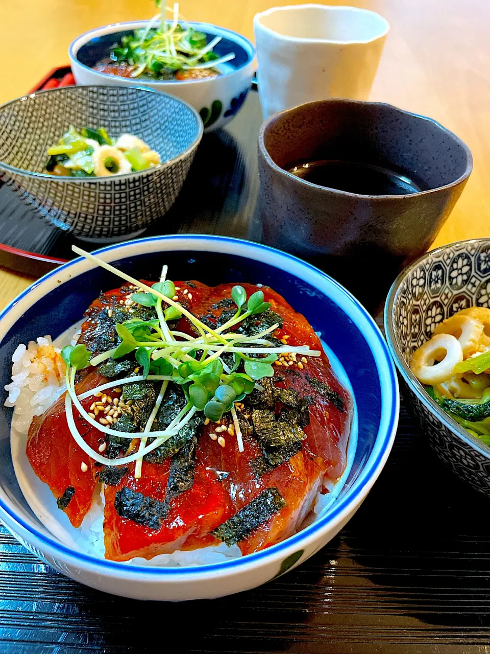 Snapdishの料理写真:カツオの韓国風漬け丼で晩御飯|Mikaさん