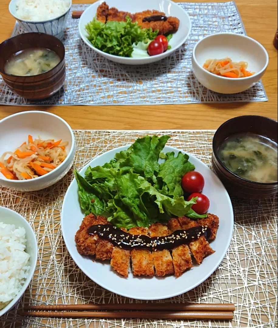 とんかつと切り干し大根の煮物|ごはんきろくさん