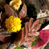 Snapdishの料理写真:秋刀魚の刺身　旭川|tarqarさん