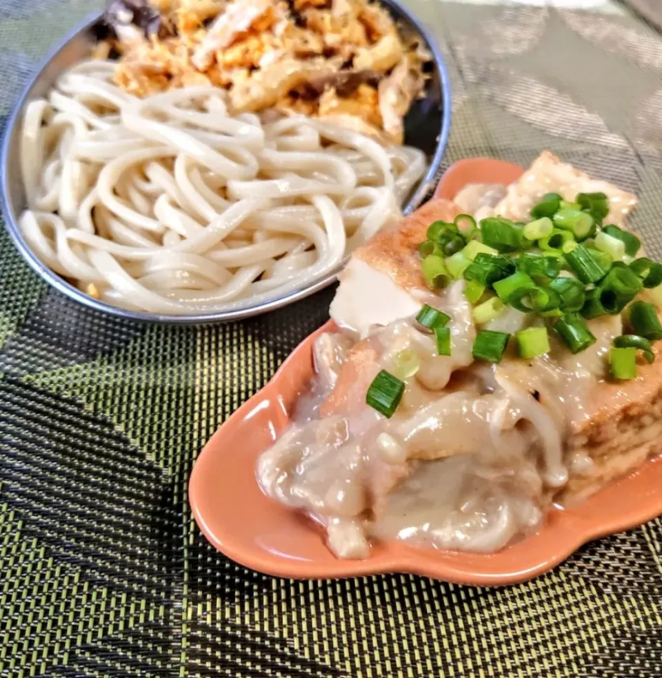 🍄と卵の鶏サラダうどん
🍄×厚揚げ ゆず味噌あんかけ|マギーさん