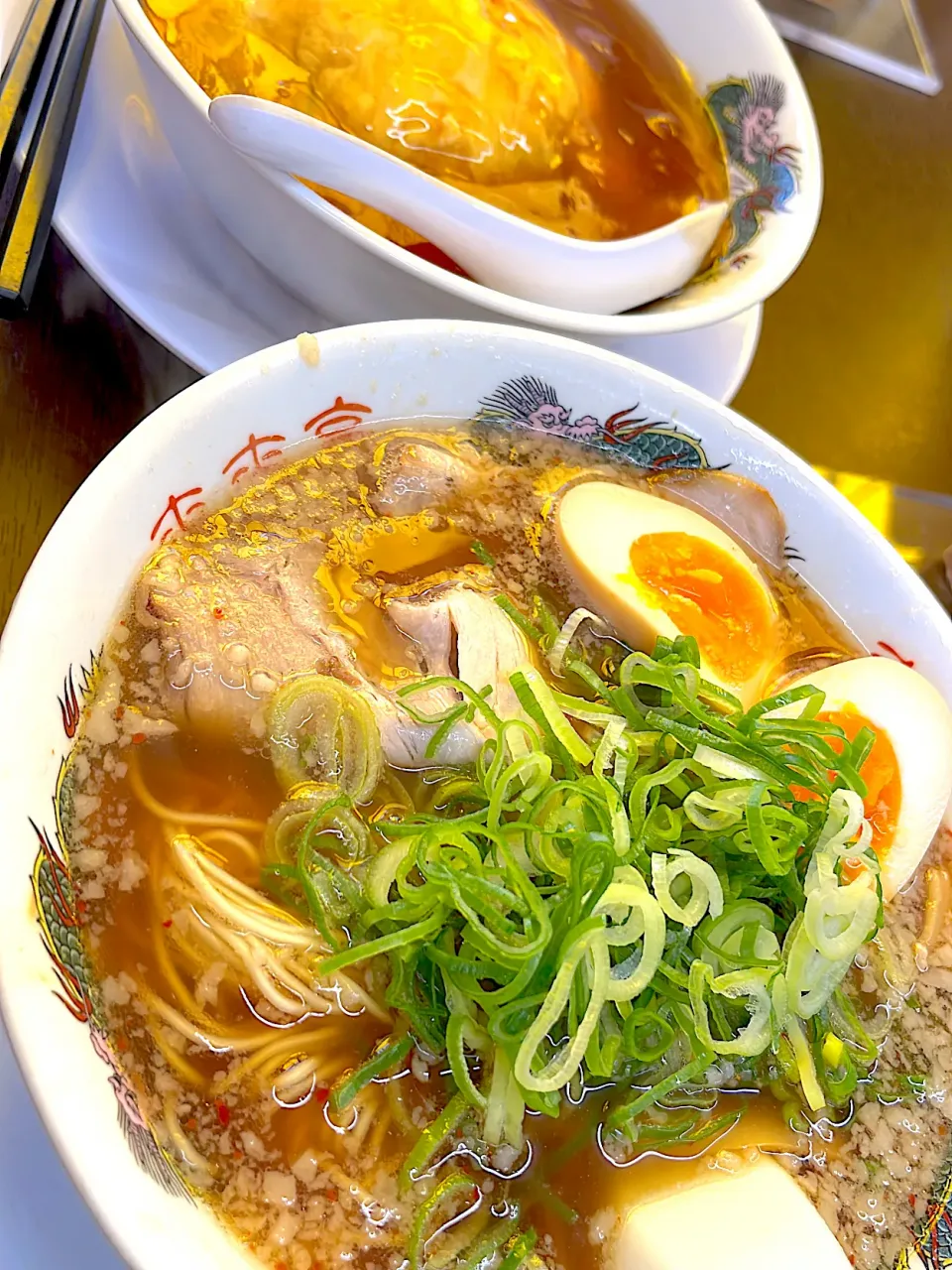 味玉ラーメン　天津飯セット😊|こうさん