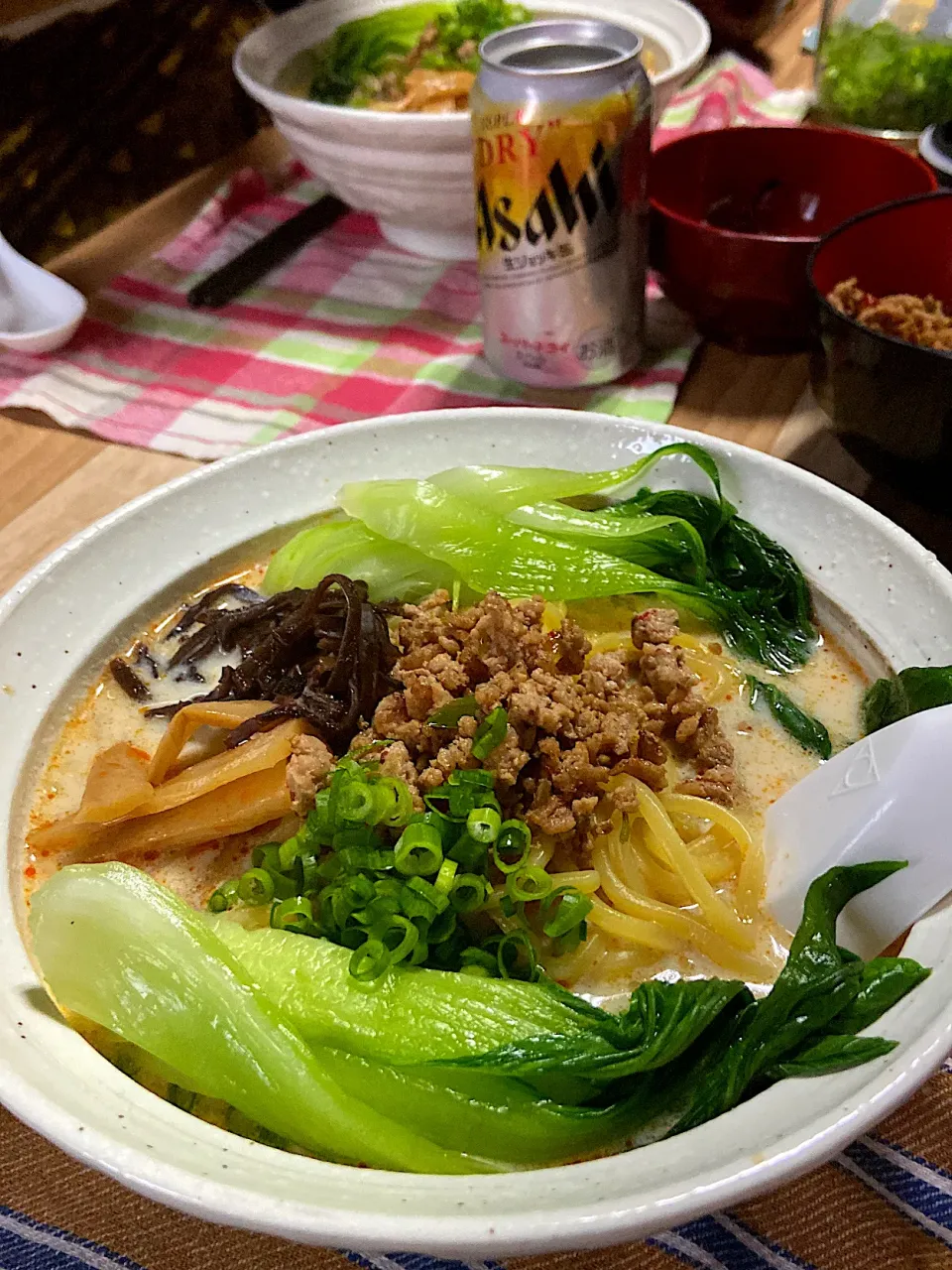 お夕飯。坦々麺〜🍜息子作です。|renharuruさん