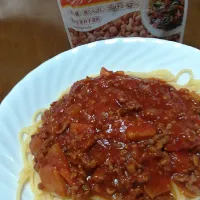 Snapdishの料理写真:大豆ミートスパゲティ|これりんさん