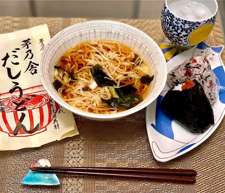 だしうどん🍜＆おにぎり🍙|にゃあ（芸名）さん