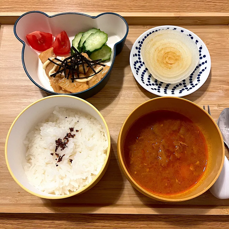 Snapdishの料理写真:むすこごはんよる|かぼちゃんさん