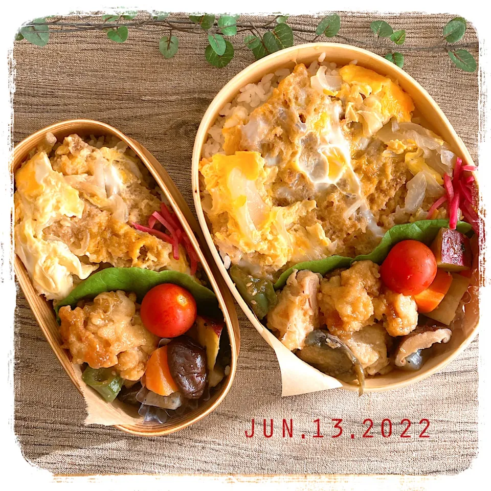 Snapdishの料理写真:6/13 ☺︎☺︎ カツとじ丼弁当✩.*˚|jon2さん