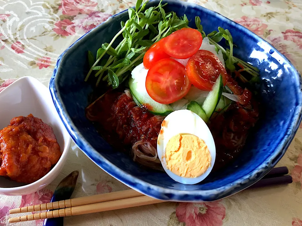 ビビン冷麺と甘辛唐揚げ|ちゃちゃ💐さん