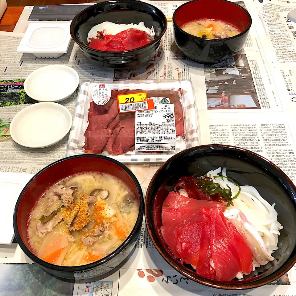 海鮮丼と豚汁😋|すかラインさん