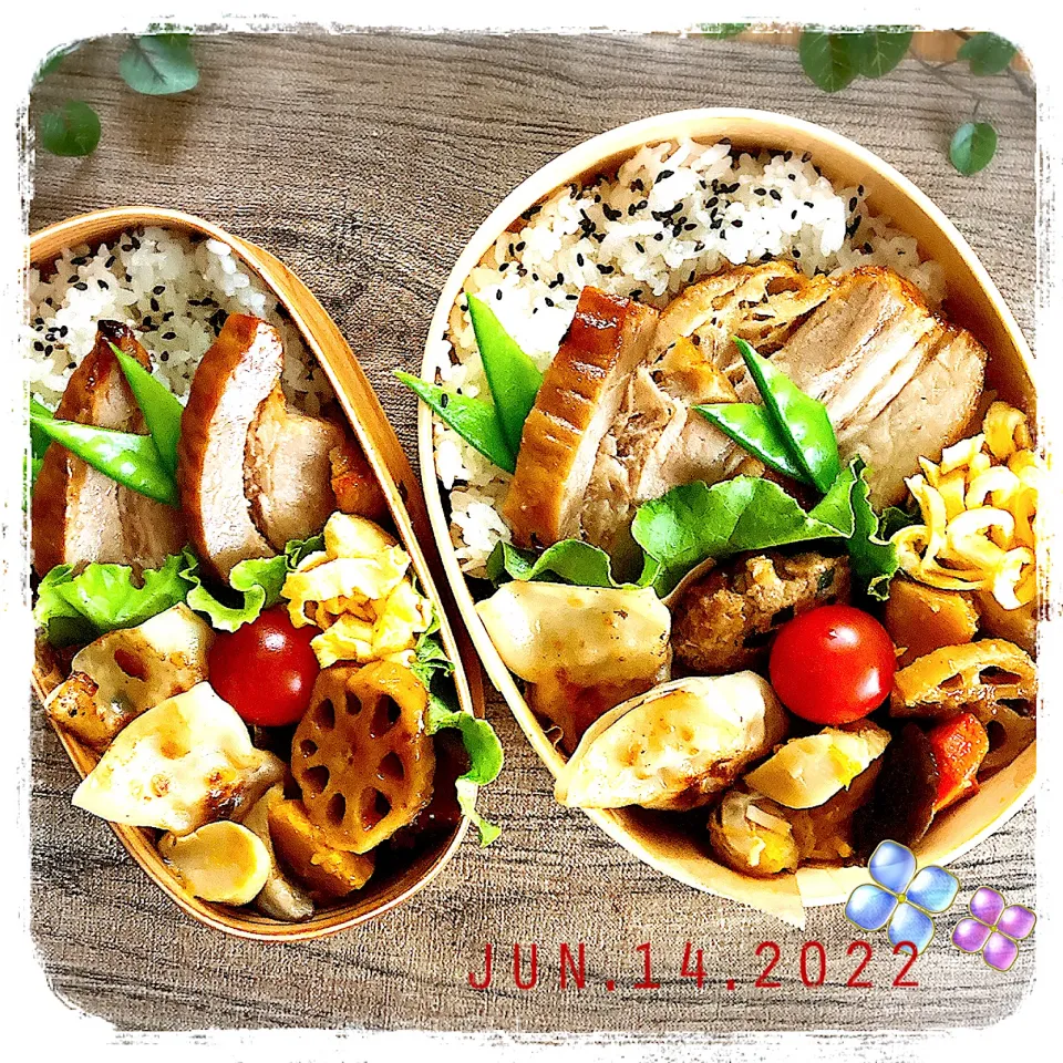 6/14 ☺︎☺︎ 焼豚＆棒餃子弁当✩.*˚|jon2さん