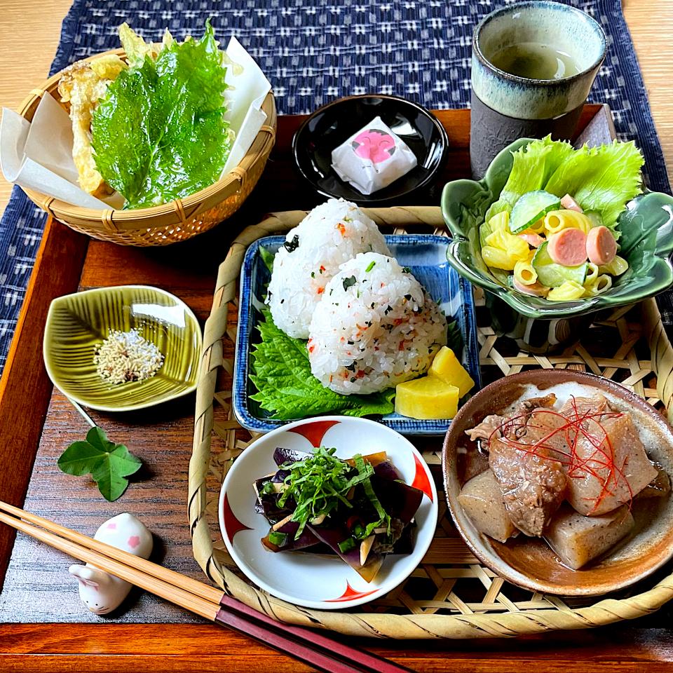 サミカさんの料理 ひとりおうちランチ🎋竹籠ミニ御膳