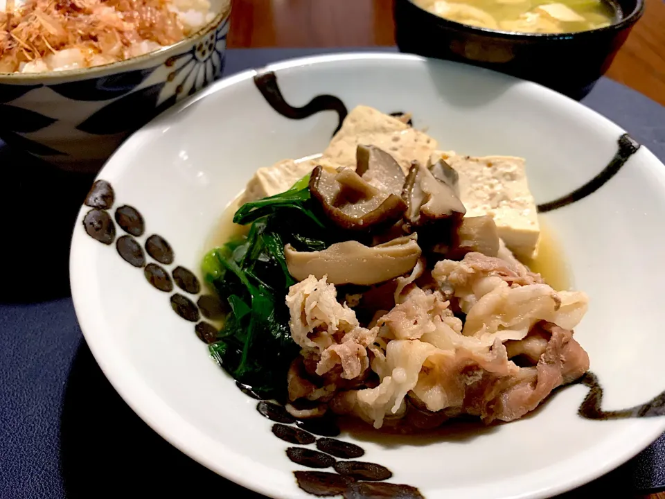 豚肉のすき焼き風肉豆腐|かなっぺさん