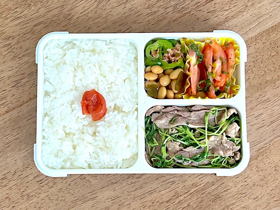 牛肉と豆苗の炒めもの弁当|703さん