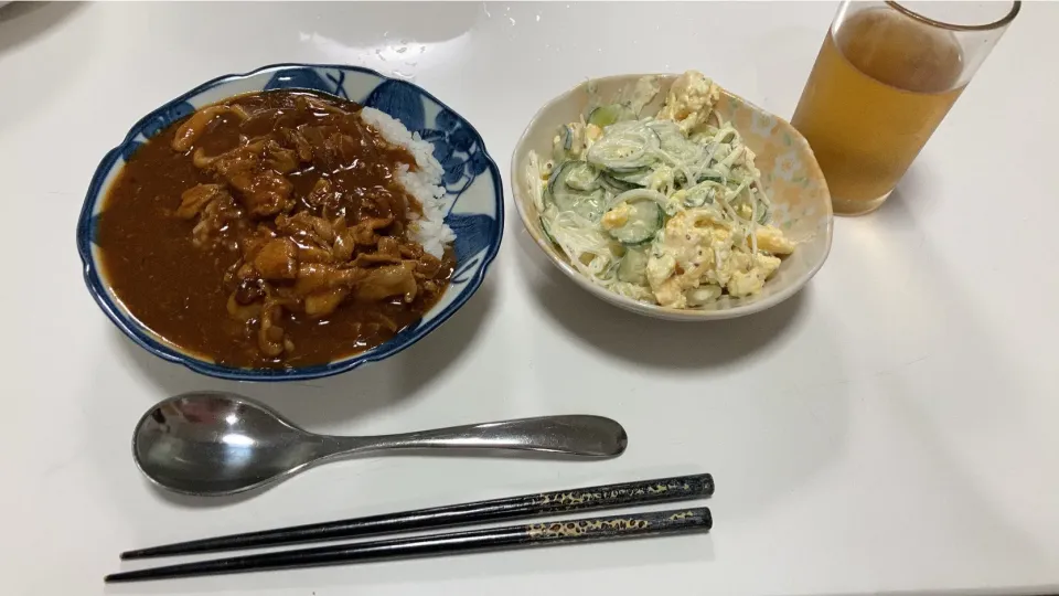 晩御飯(*´∀`)♪☆ハヤシライス☆春雨サラダ|Saharaさん