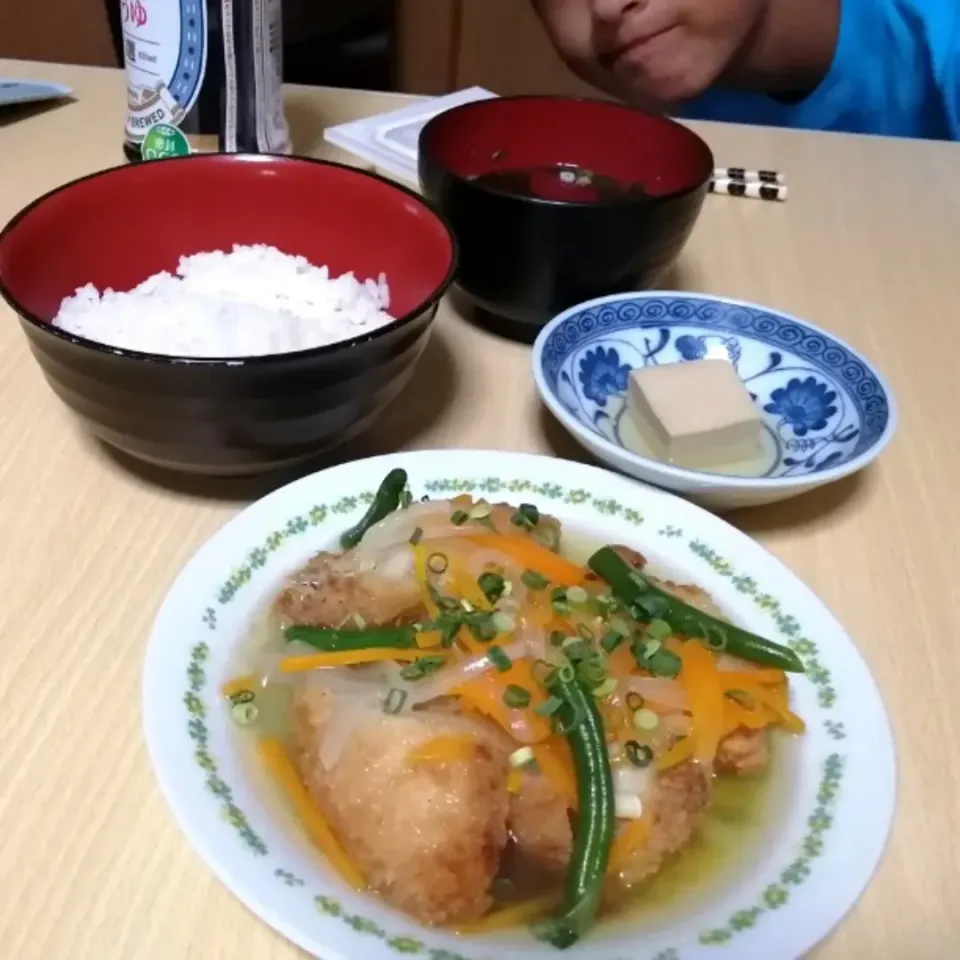 白身魚フライの和風あんかけ　定食。|ariyo4200さん