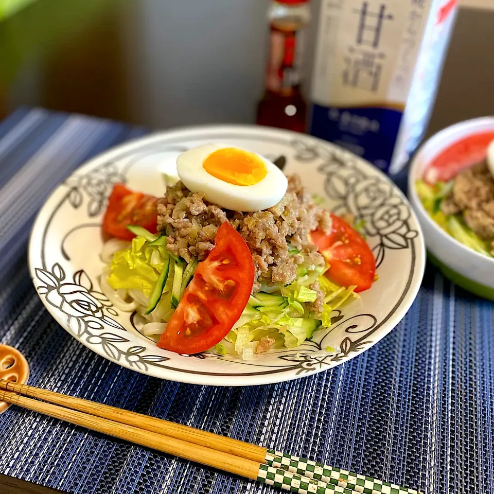 ぶっかけ肉味噌坦々風冷やしうどん(甘酒入り)|ちぐあささん