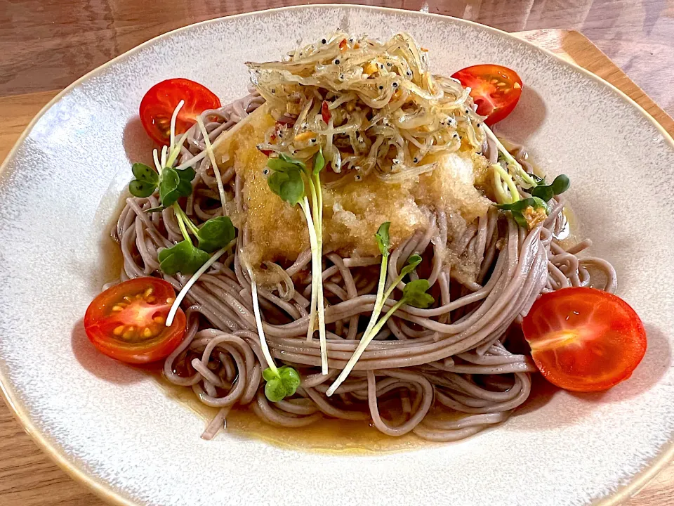 じゃこのオイル漬けおろし蕎麦|浅草橋百そばさん