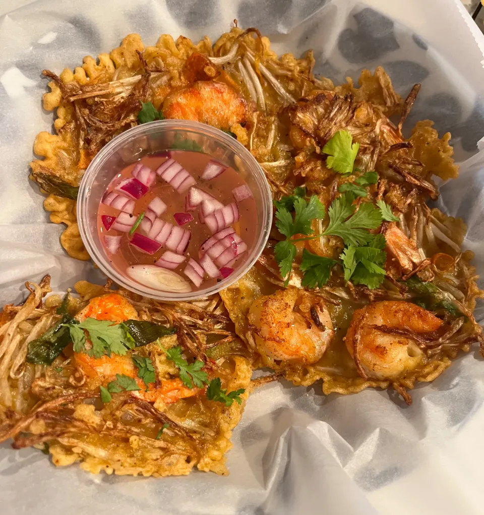 Shrimp okoy - shrimp & bean sprouts fritters - crispybeansprouts with vinegar dipping sauce|🌺IAnneさん