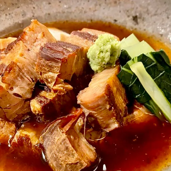 豚バラ煮込み&茄子の煮浸し素麺で晩ごはん|ばくあんしゃさん