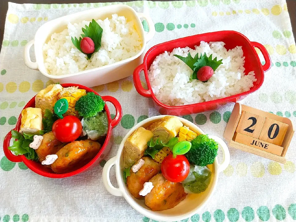 Snapdishの料理写真:🍱今日の息子達のお弁当|tomoさん