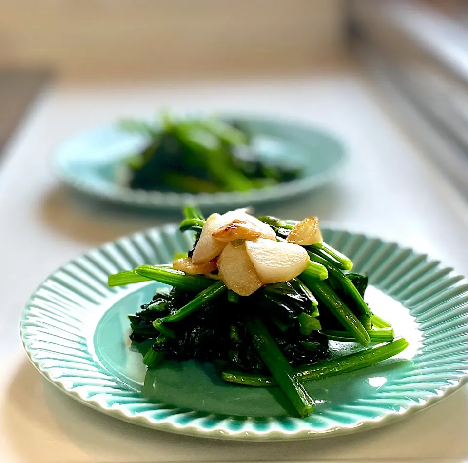 ほうれん草のにんにく炒め|かっちゃん杉さん