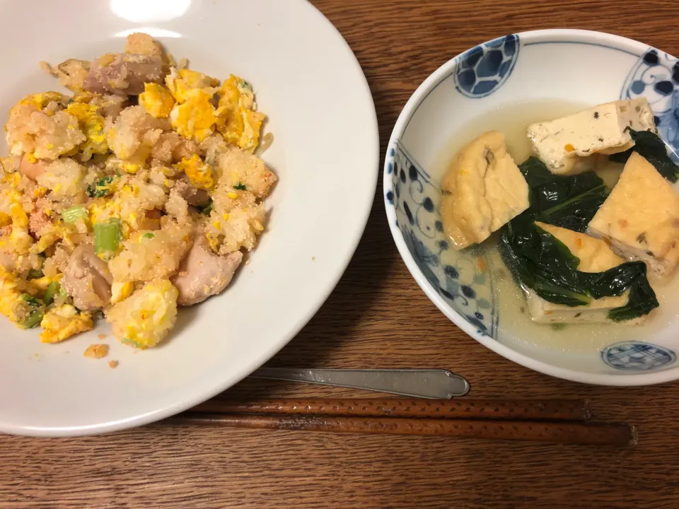 明太子炒飯、がんもおひたし|na_naka3さん