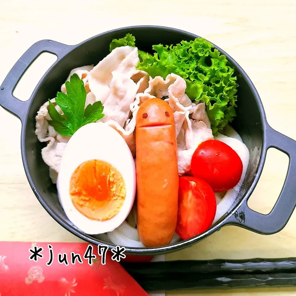 本日のゆる弁□　冷しゃぶうどん弁当　20220622|jun47さん