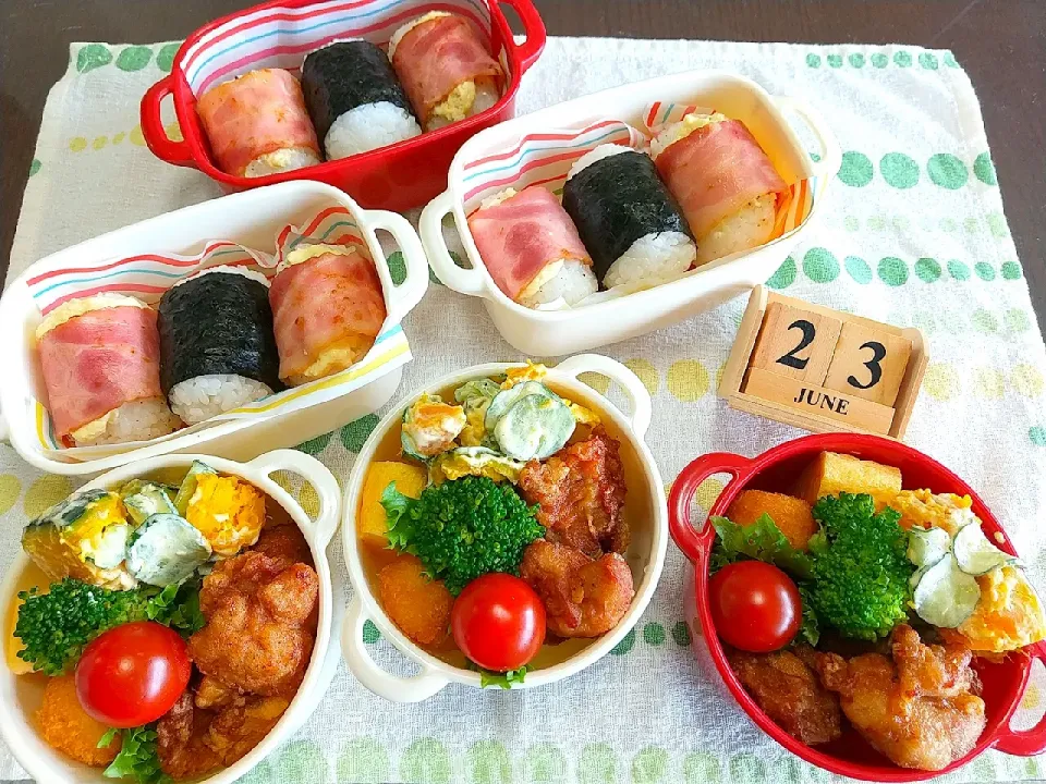 Snapdishの料理写真:🍱今日の息子達のお弁当&置き弁+1|tomoさん