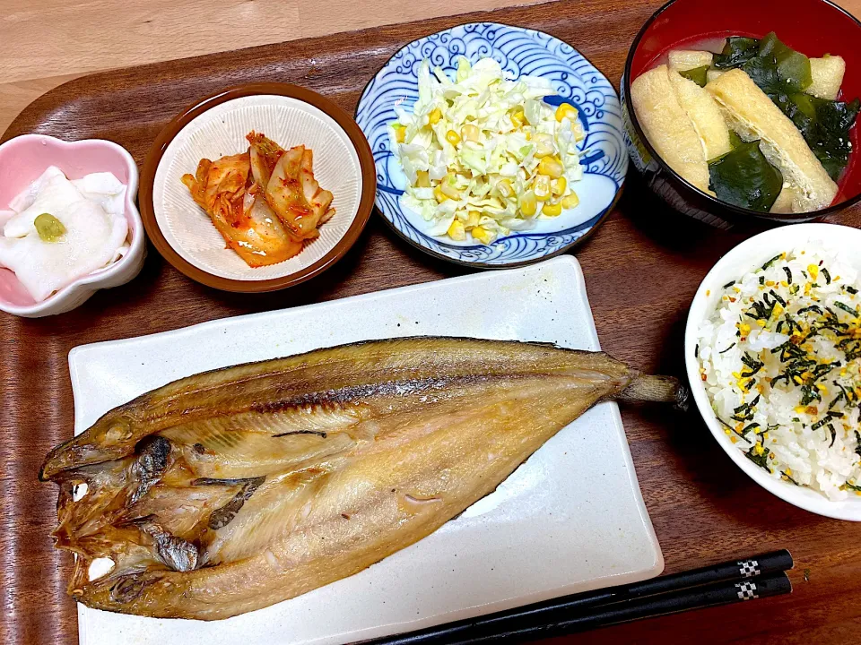 Snapdishの料理写真:ほっけ🐟定食|かおちゃんさん