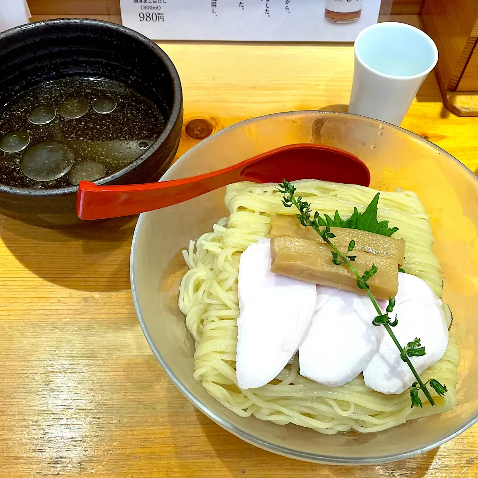 モロヘイヤの和風つけ麺(中)@焼きあご塩らー麺たかはし上野店|morimi32さん