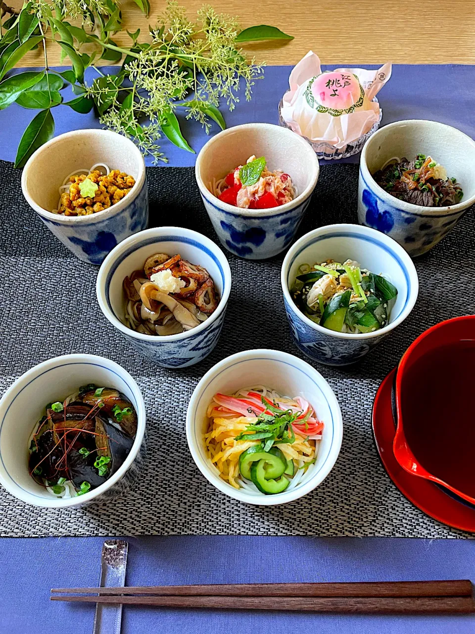 あるもの乗っけてぶっかけ小豆島素麺|サミカさん