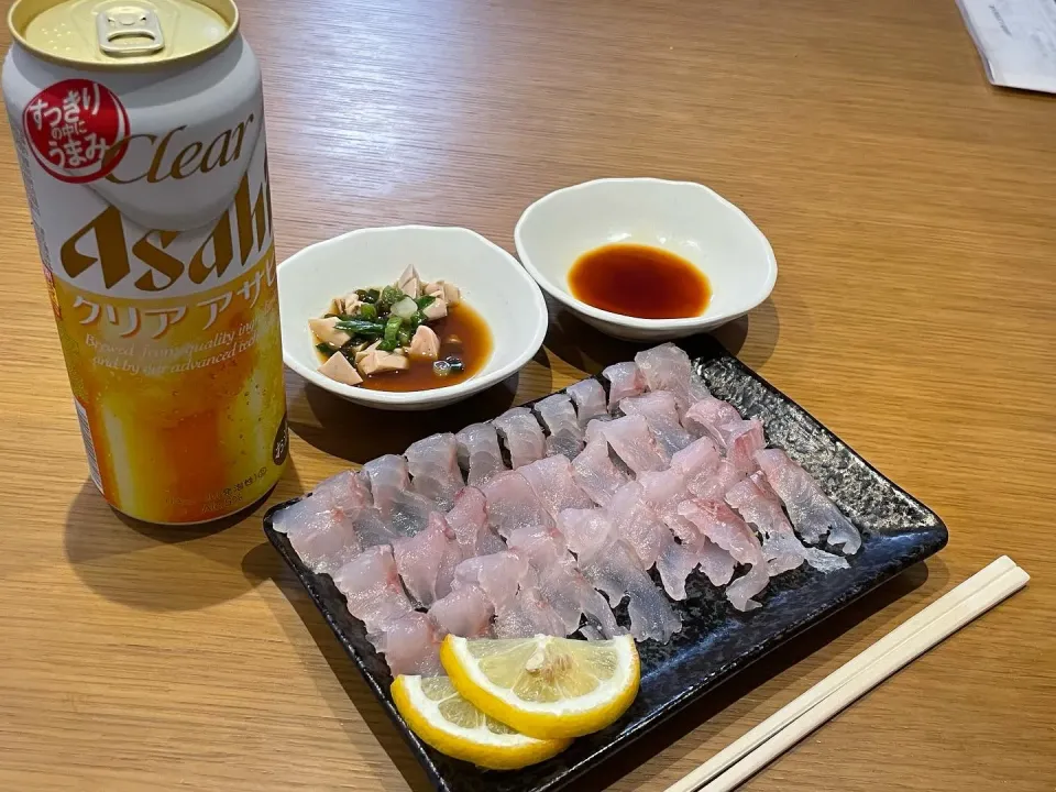 Snapdishの料理写真:黒ソイの昆布締めと白子ポン酢|おーたたくとさん