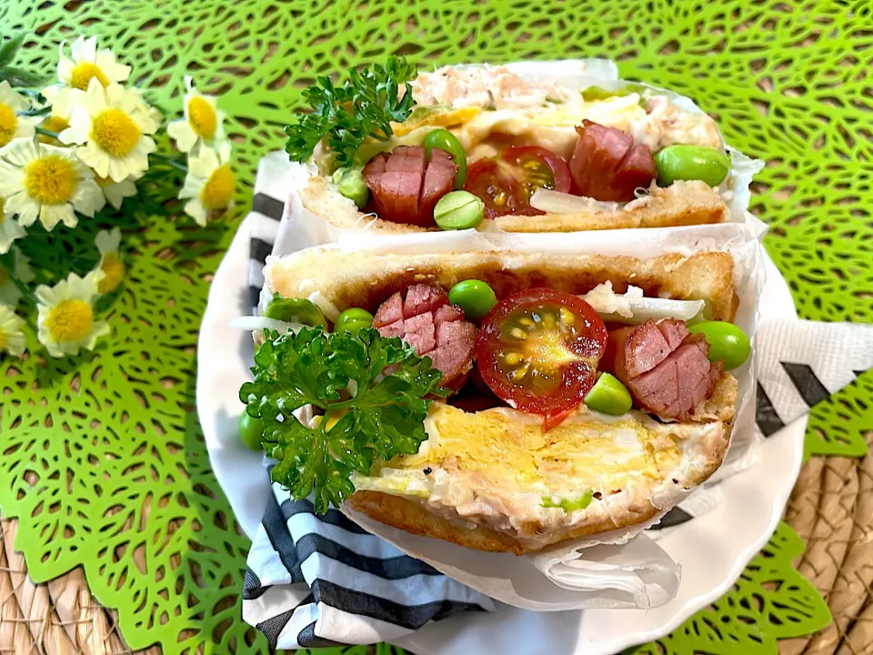 わんぱくサンド✿︎自分弁当|🌼はなちゃん🌼さん