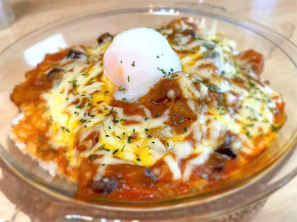 残ったバターチキンカレーをドリアにリメイク|Hanaeさん