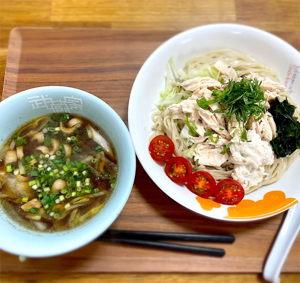 morimi32さんの料理 和風つけ麺のタレ 山椒風味 麹甘酒入り＋本日の麺皿|morimi32さん